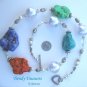 Reduced! Bold Statement Necklace,Multi Color,Giant Pearls & Crystals,Artisan Crafted, Ramona Beasley