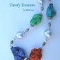 Reduced! Bold Statement Necklace,Multi Color,Giant Pearls & Crystals,Artisan Crafted, Ramona Beasley