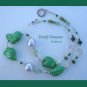 Reduced! Statement Necklace,Green Color,Giant Pearls & Crystals,Artisan Crafted, Ramona Beasley