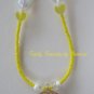 Yellow Flower Glass Pendant on Beaded Necklace, Crystals, OOAK