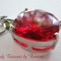 Faceted Crystal Apple Pendant,Teacher,Sterling Silver Chain, Peridot