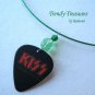 KISS Guitar Pick Necklace, Peter Criss, Artisan Crafted, Ramona Beasley