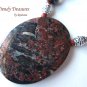 Rare Flame Jasper Oval Pendant Necklace, Matching Earrings, Red Color,Natural Polished Gemstones