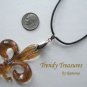 New Orleans Saints Fleur De Lis Glass Pendant Necklace,Artisan Crafted,Ramona Beasley