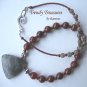 African Bloodstone Pendant Necklace, Matching Earrings, Red Color,Natural Polished Gemstones