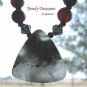 African Bloodstone Pendant Necklace, Matching Earrings, Red Color,Natural Polished Gemstones