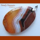 Red Onyx Agate Pendant,Polished Gemstone, Make Necklace, Texas