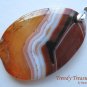 Red Onyx Agate Pendant,Polished Gemstone, Make Necklace, Texas