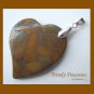 Bamboo Jasper Tilted Heart Pendant, Artisan Crafted, Make Necklace, Texas