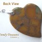 Bamboo Jasper Tilted Heart Pendant, Artisan Crafted, Make Necklace, Texas