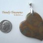 Bamboo Jasper Tilted Heart Pendant, Artisan Crafted, Make Necklace, Texas