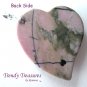 Rhodonite Tilted Heart Pendant, Artisan Crafted, Make Necklace, Texas