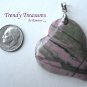 Rhodonite Tilted Heart Pendant, Artisan Crafted, Make Necklace, Texas