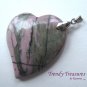 Rhodonite Tilted Heart Pendant, Artisan Crafted, Make Necklace, Texas