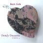 Rhodonite Tilted Heart Pendant, Artisan Crafted, Make Necklace, Texas