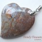 Ocean Jasper Tilted Heart Pendant, Artisan Crafted, Make Necklace, Texas