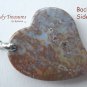 Ocean Jasper Tilted Heart Pendant, Artisan Crafted, Make Necklace, Texas