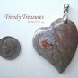 Ocean Jasper Tilted Heart Pendant, Artisan Crafted, Make Necklace, Texas