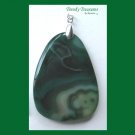 Green Onyx Agate Pendant,Polished Gemstone, Make Necklace, Texas