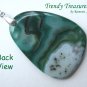 Green Onyx Agate Pendant,Polished Gemstone, Make Necklace, Texas