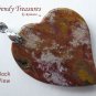 Ocean Jasper Tilted Heart Pendant, Artisan Crafted, Make Necklace, Texas