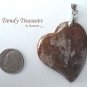 Ocean Jasper Tilted Heart Pendant, Artisan Crafted, Make Necklace, Texas