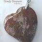 Ocean Jasper Tilted Heart Pendant, Artisan Crafted, Make Necklace, Texas