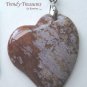 Ocean Jasper Tilted Heart Pendant, Artisan Crafted, Make Necklace, Texas