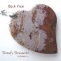 Ocean Jasper Tilted Heart Pendant, Artisan Crafted, Make Necklace, Texas