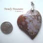 Ocean Jasper Tilted Heart Pendant, Artisan Crafted, Make Necklace, Texas