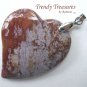Ocean Jasper Tilted Heart Pendant, Artisan Crafted, Make Necklace, Texas