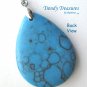 Blue Turquoise Teardrop Pendant, Artisan Crafted, Make Necklace, Texas