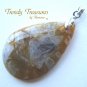 Bamboo Agate Teardrop Pendant, Artisan Crafted, Gemstone, #TrendyTreasuresByRamona