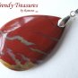 Flame Jasper Teardrop Pendant, Gemstone, #TrendyTreasuresByRamona
