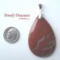 Flame Jasper Teardrop Pendant, Gemstone, #TrendyTreasuresByRamona