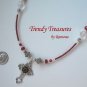 Vintage Cross Pendant Necklace, Red Rhinestones, Original Design, Ramona Beasley