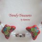Cloisonne Bracelet, Red Butterflies, Vintage Crystals, Red Miracle Beads, Ramona Beasley