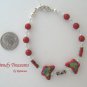 Cloisonne Bracelet, Red Butterflies, Vintage Crystals, Red Miracle Beads, Ramona Beasley