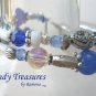 Blue & White Crystal Watchband, Interchangeable, Clips On, Ramona Beasley
