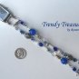 Blue & White Crystal Watchband, Interchangeable, Clips On, Ramona Beasley