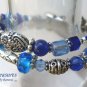 Blue Crystal Watchband, Interchangeable, Clips On, Ramona Beasley