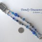 Blue Crystal Watchband, Interchangeable, Clips On, Ramona Beasley