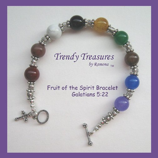 Fruit of the Spirit Artisan Bracelet Gemstones, Galatians 522, Trendy