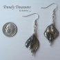 Silver Color Mother of Pearl Shell Earrings, Original Design,#TrendyTreasuresByRamona