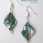 Turquoise Color Mother of Pearl Shell Earrings,Original Design,#TrendyTreasuresByRamona