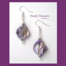 Purple Color Mother of Pearl Shell Earrings,Original Design,#TrendyTreasuresByRamona