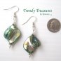 Green Color Mother of Pearl Shell Earrings, Original Design,#TrendyTreasuresByRamona