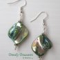 Green Color Mother of Pearl Shell Earrings, Original Design,#TrendyTreasuresByRamona