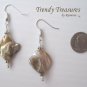 Ecru Color Mother of Pearl Shell Earrings, Original Design, #TrendyTreasuresByRamona