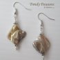 Ecru Color Mother of Pearl Shell Earrings, Original Design, #TrendyTreasuresByRamona